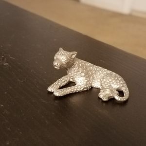 Silver cheetah figurine